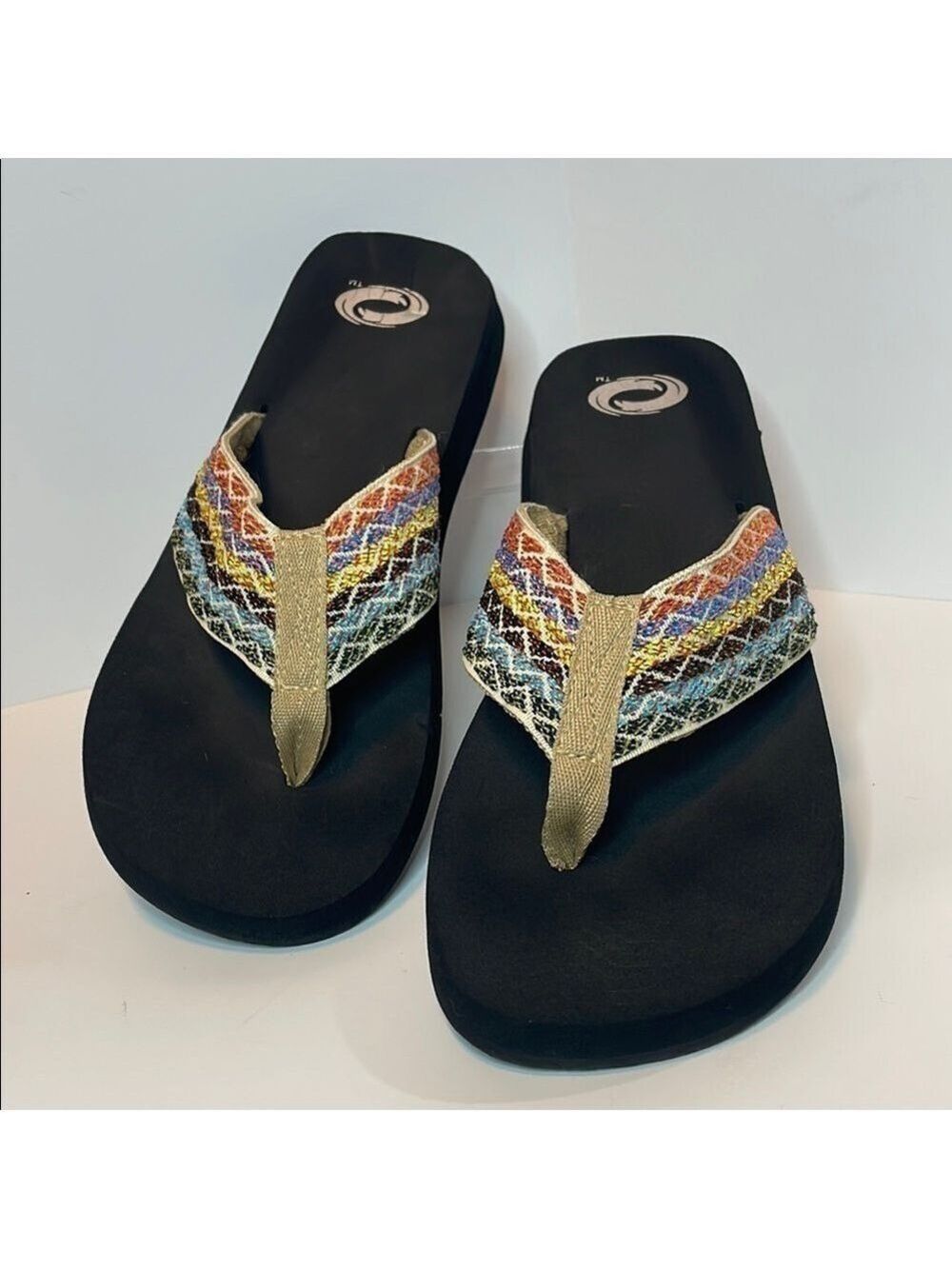 O'Rageous Black Sandals with Bohemian Intricate Straps 9 EUC